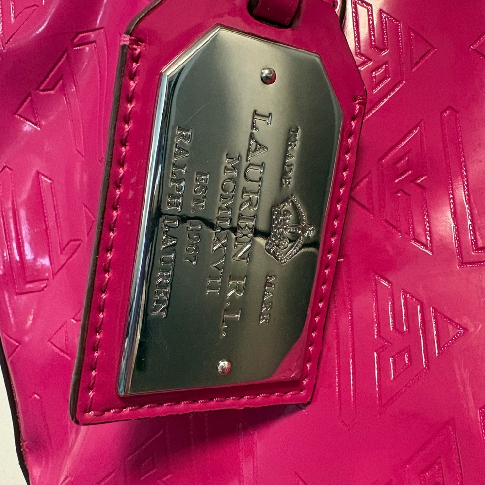 Lauren Ralph Lauren pink patent handbag. NWT!! - Picture 3 of 14